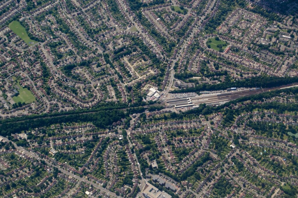 Orpington railway aerial view